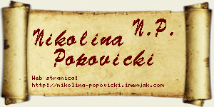 Nikolina Popovicki vizit kartica